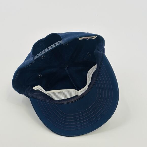 VTG US NAVY Memorial Plankowner Snapback Hat Military Blue MADE IN USA - Picture 4 of 7